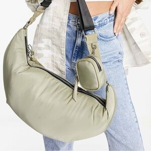 Topshop Nylon Sling Croissant Bag